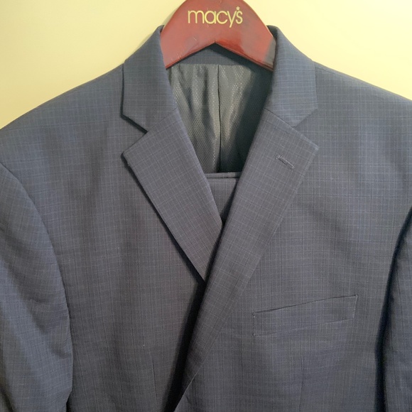 Michael Kors Blue Windowpane Slim Fit Suit